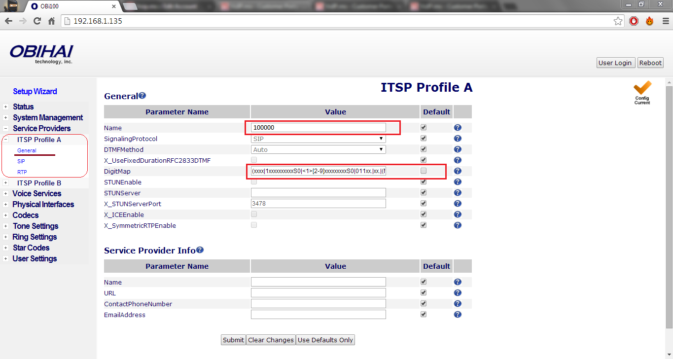 Service Providers section.