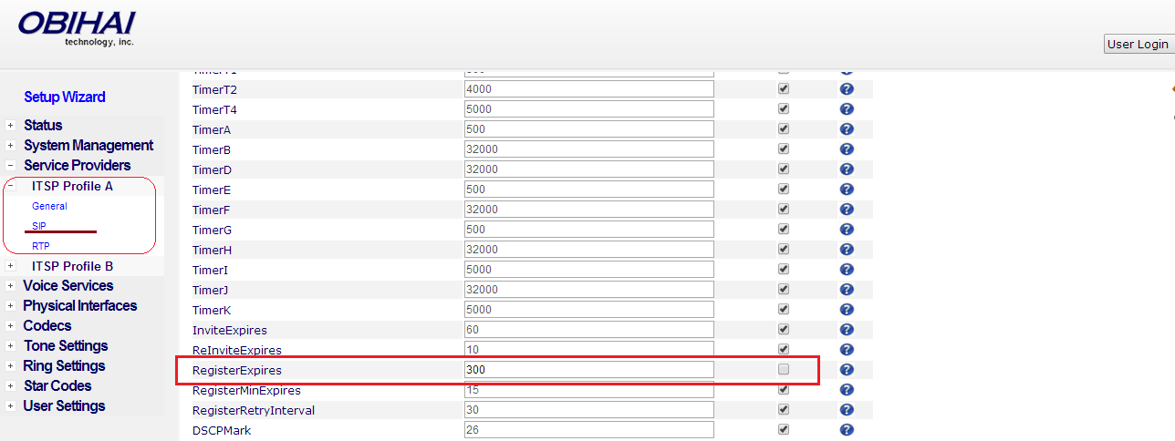 A profile configured for UDP transport.