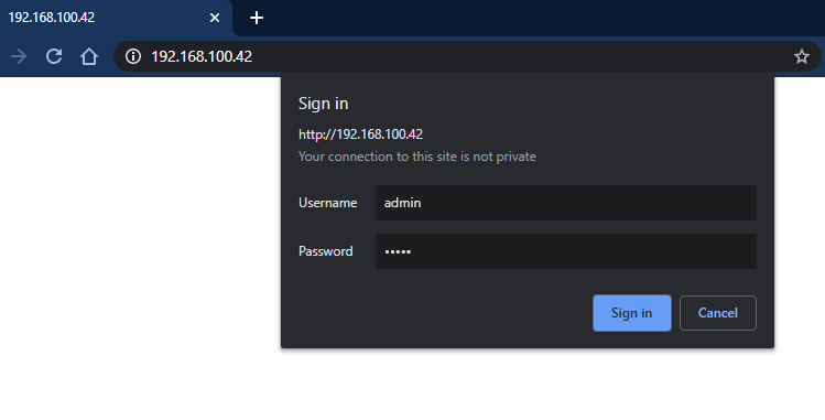 login screen