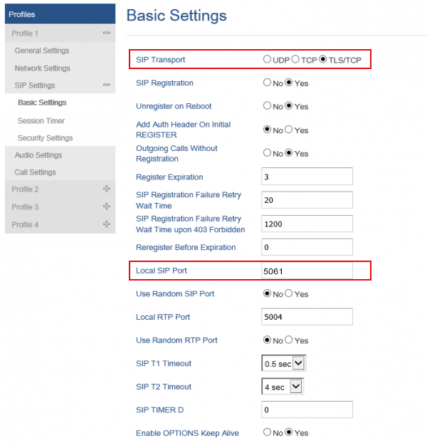 Telnyx Mission Control Portal Basic Settings.
