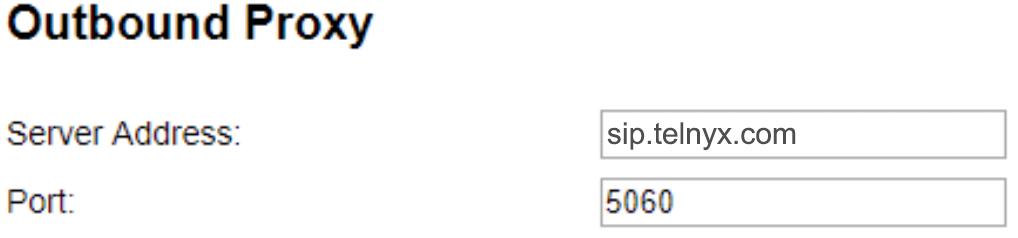 Outbound proxy settings.