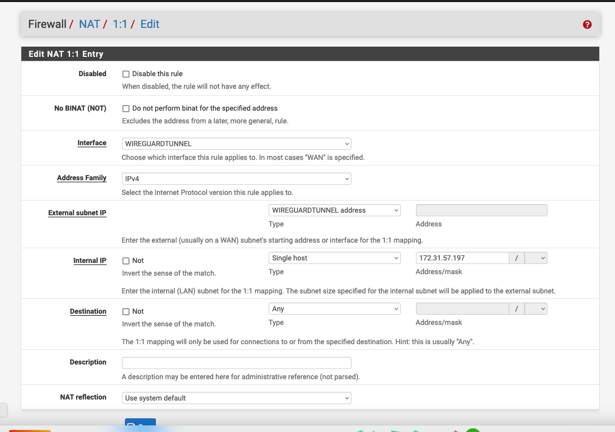 Wireguard firewall interface. 