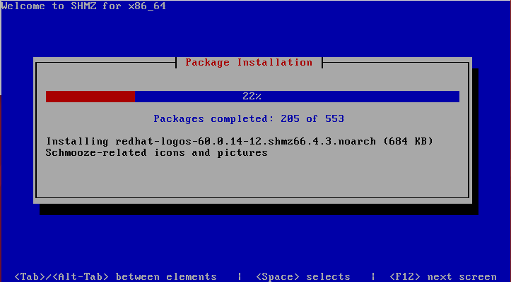 Package installation waiting page.