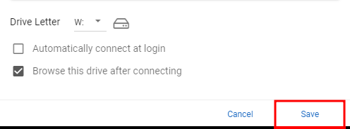 Save button.