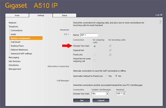 A510 IP settings.