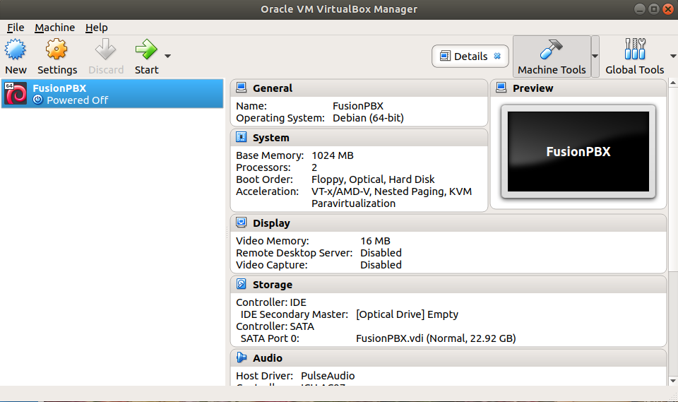 Virtual machine interface.