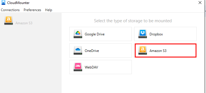 Amazon S3 interface.