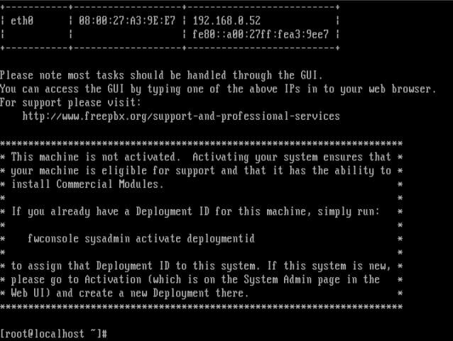 The FreePBX Web Interface.