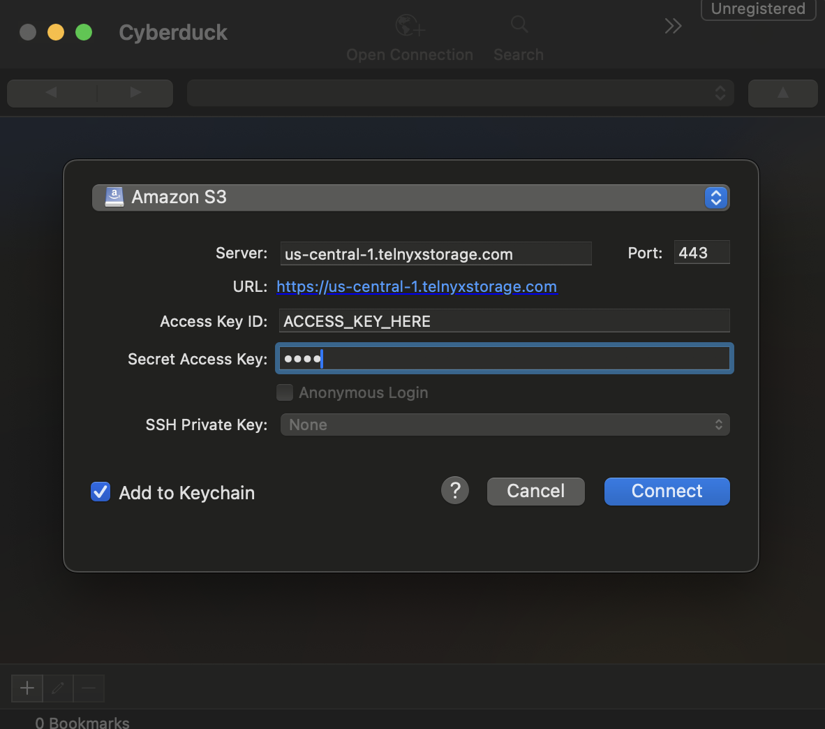 Cyberduck Amazon s3 interface.