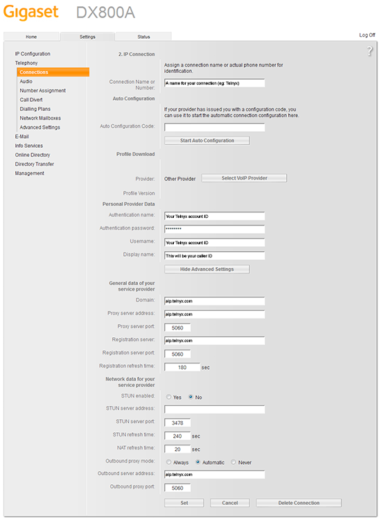 Show Advanced Settings button.