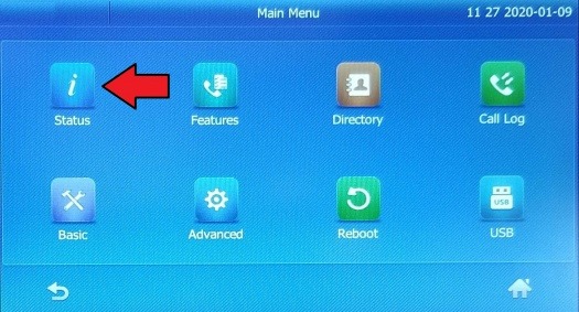 Main Menu button on the screen.