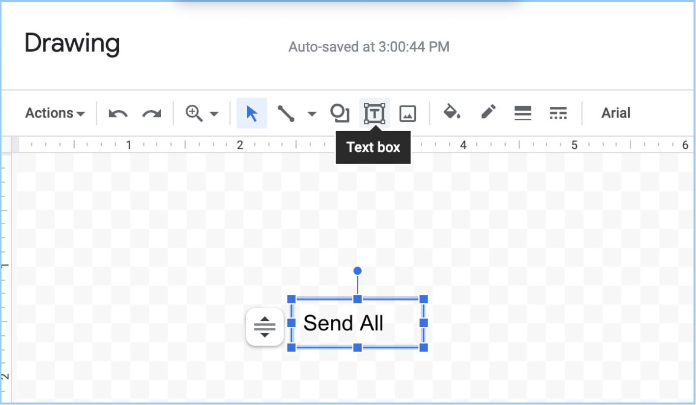 Drawing section of the Google Sheets page.