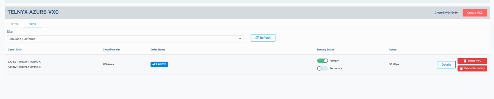 Routing and NAT configuration interface.