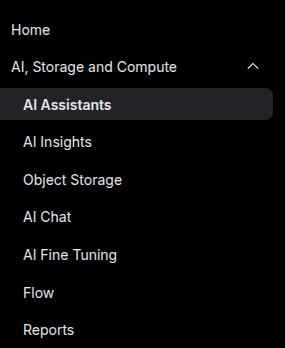 AI assistants tab location on the mission control telnyx portal