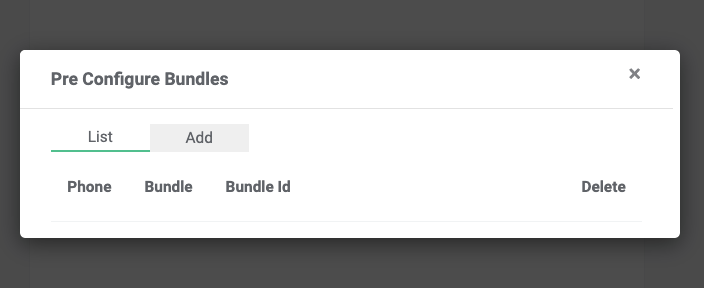 Preconfiguring bundles