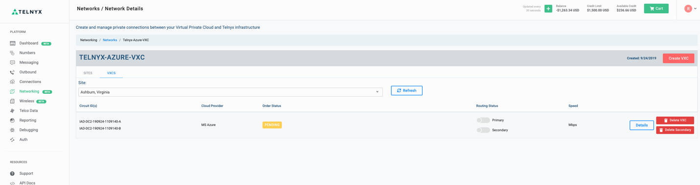 Routing and NAT configuration interface.