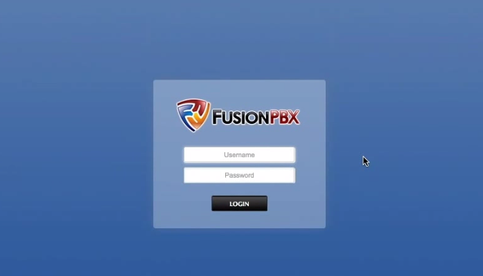 FusionPBX admin interface.
