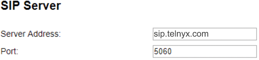 UDP or TCP transport settings.